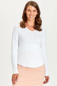 XCVI Wearables- Bryant V Neck - White