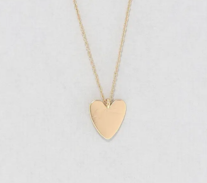 Cool and Interesting- Dainty Chain Necklace - Heart-Gld