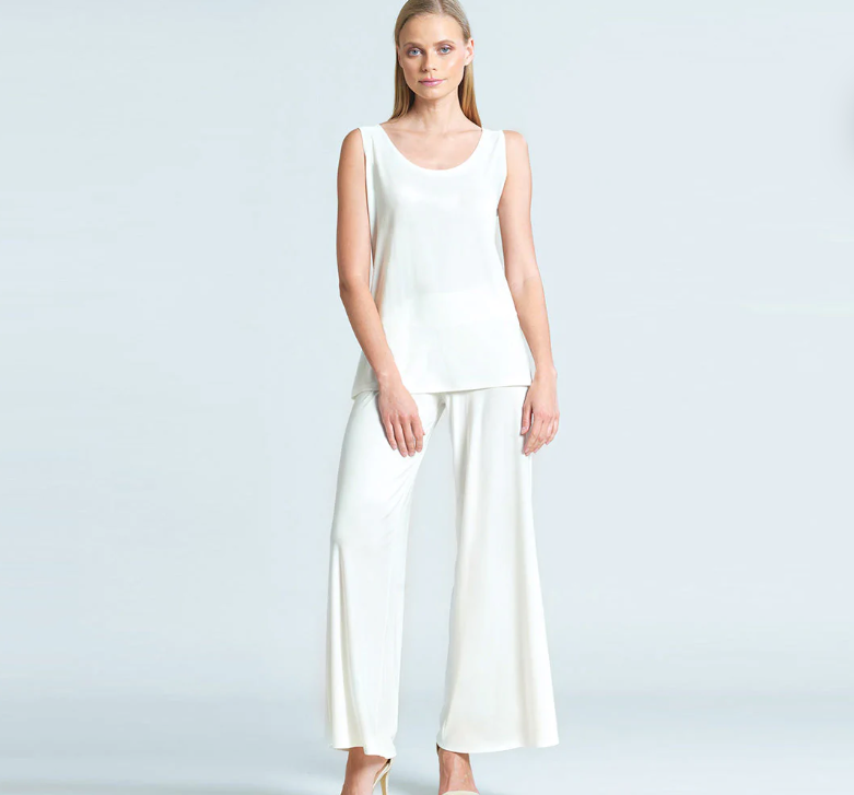 Scoop Neck Mid-Hip Tank - Ivory