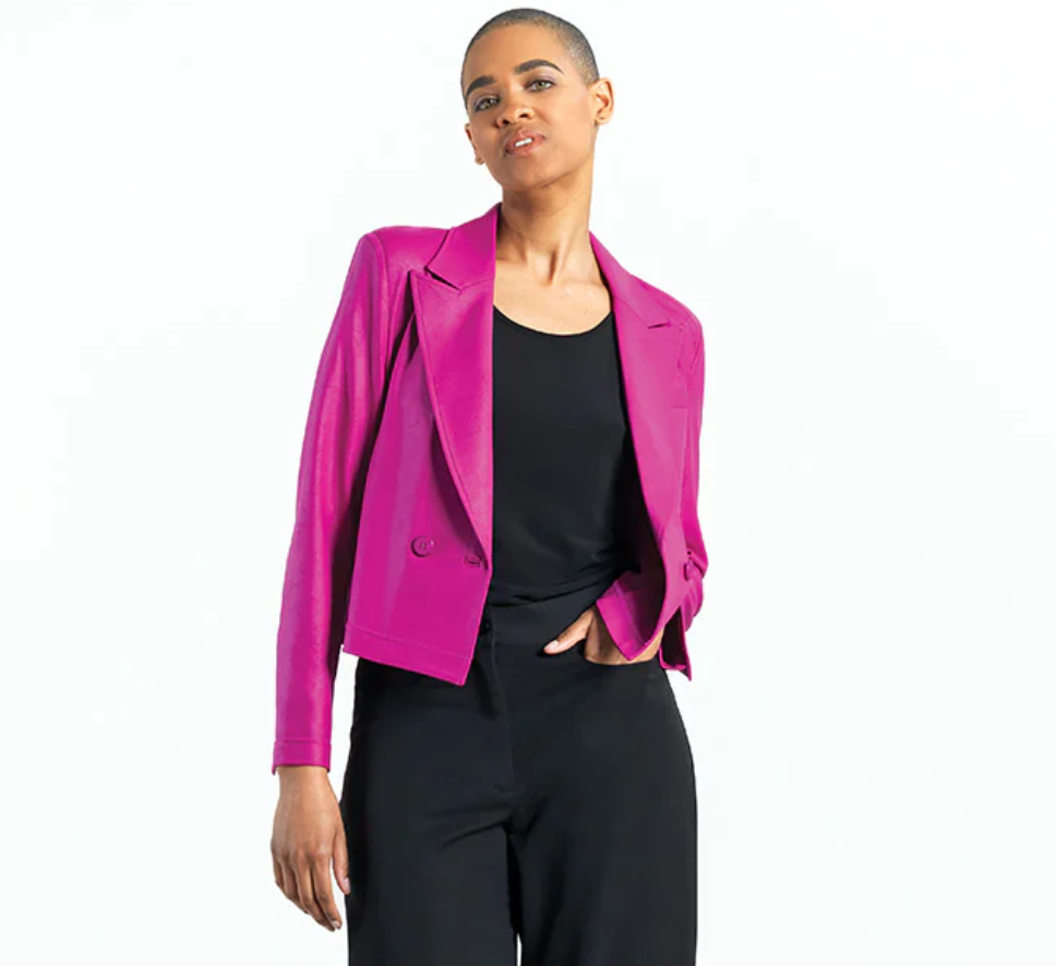 Liquid Leather Cropped Tuxedo Blazer