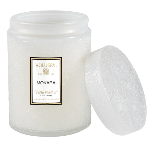 Voluspa- Glass Jar Candle w/ Lid - Mokara