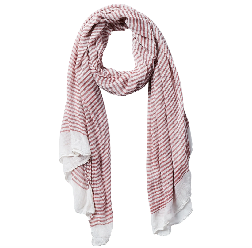 Hadley Wren- Insect Repellent Scarf - Tiny Stripe Red