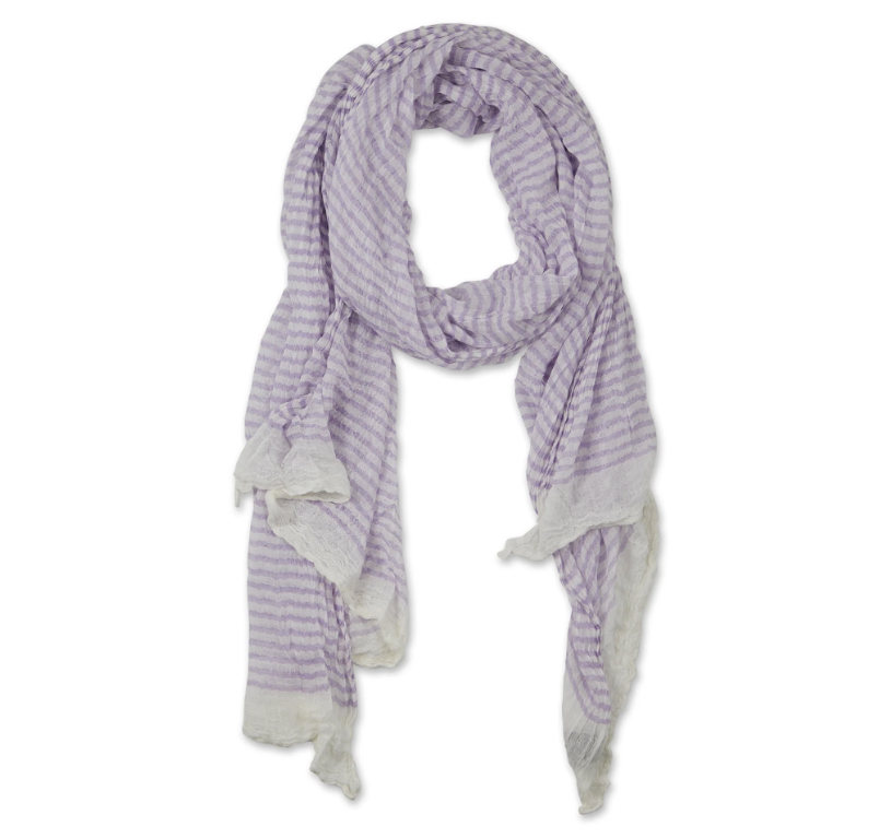 Hadley Wren- Insect Repellent Scarf - Tiny Stripe Lilac