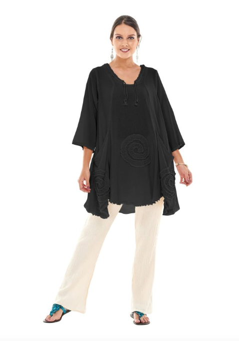Oh My Gauze- Circle Top - Black