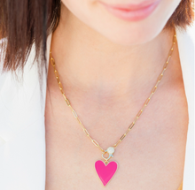 Heart with Gold Pave Clasp - Pink