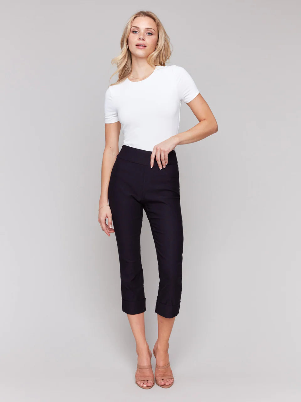 Charlie B- Pants with Rolled up Cuffs - Navy