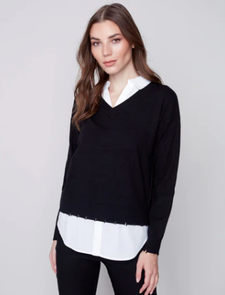 V Neck Fooler Sweater