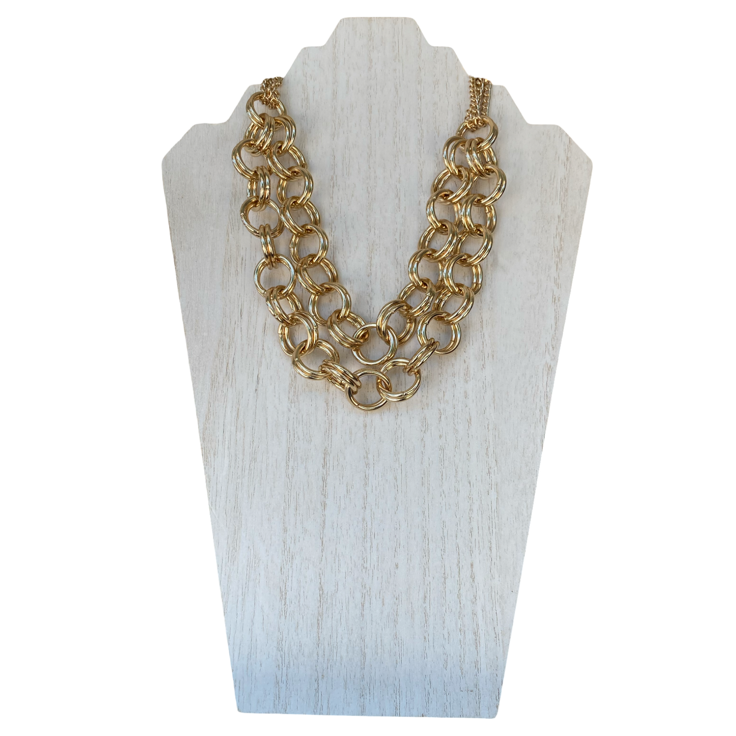 Double Loop Layer Gold Chain Necklace