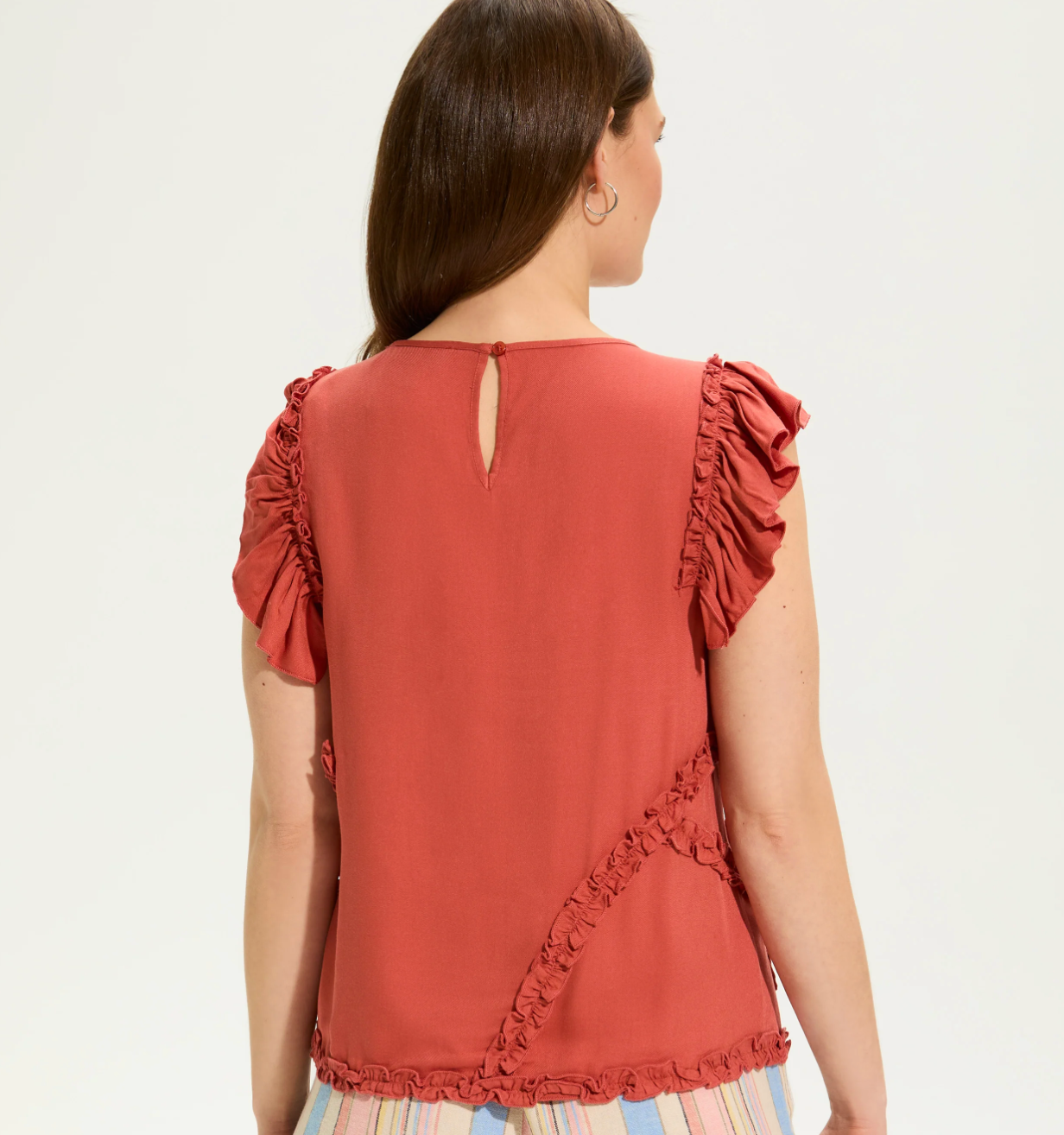 Embellished Flutter Sleeve Top