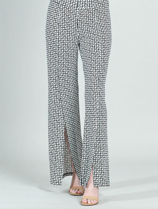 Chain Print Front Slit Ankle Pant
