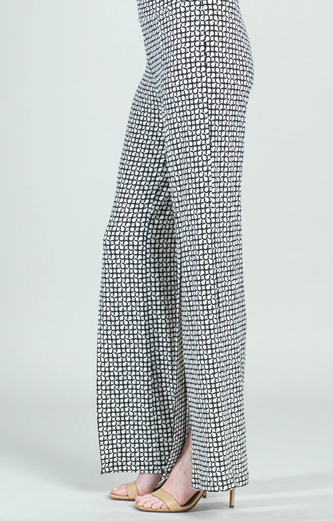 Chain Print Front Slit Ankle Pant