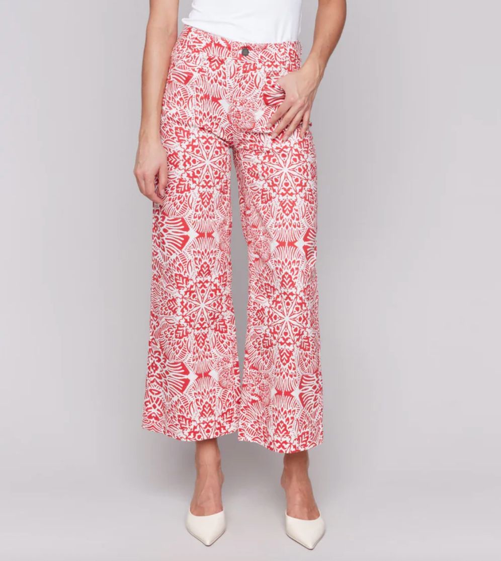 Printed Crop Flare Pant