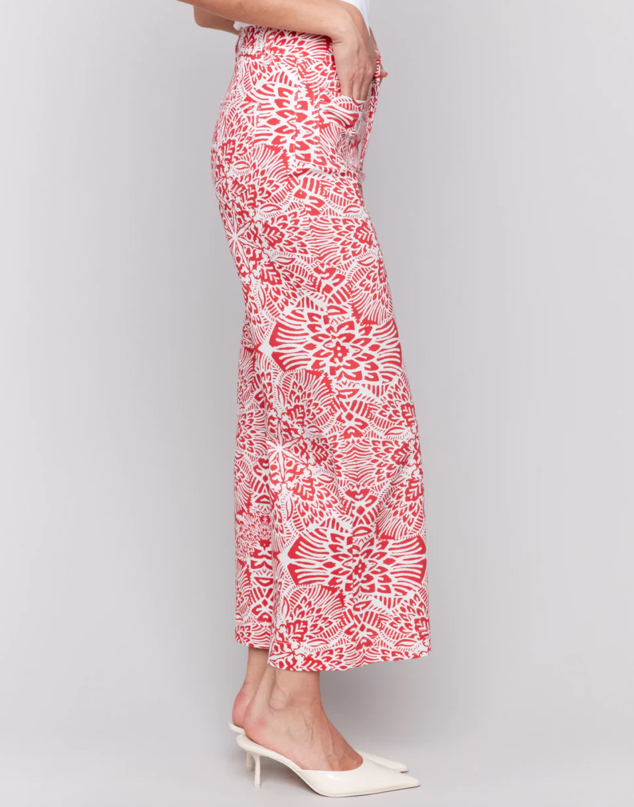 Printed Crop Flare Pant