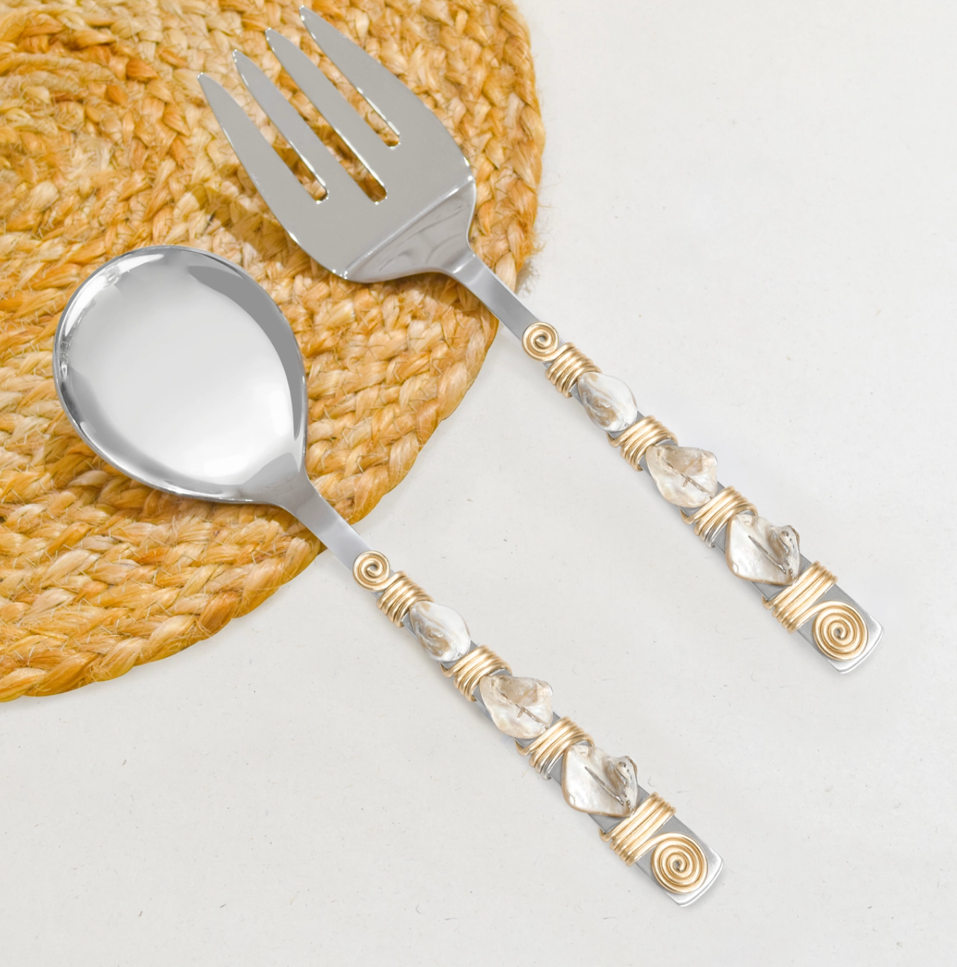 Mother of Pearl Salad Server Set