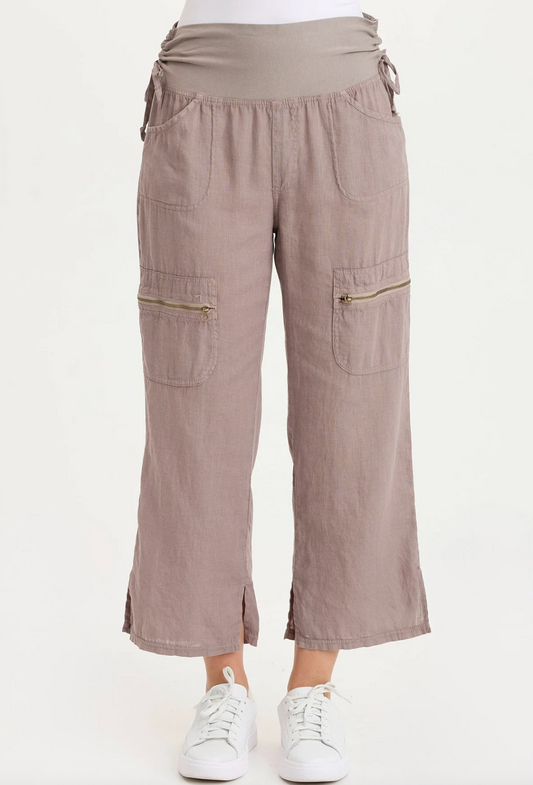 Amica High Waist Linen Cargo Pant