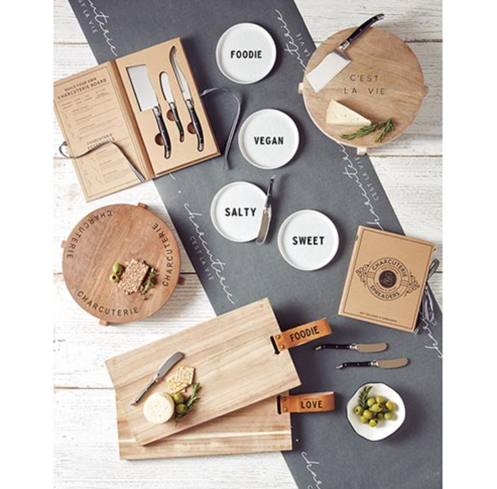 C'est la Vie Charcuterie Table Runner in Grey
