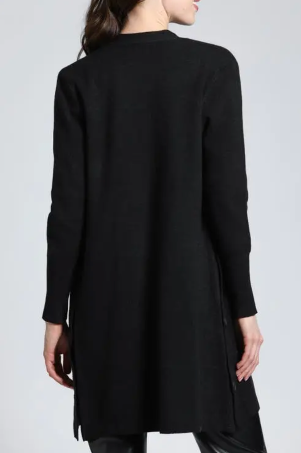 Open Front Cardigan with Side Button Detail