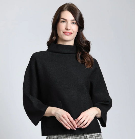 Funnel Neck Sweater with Patch Pocket