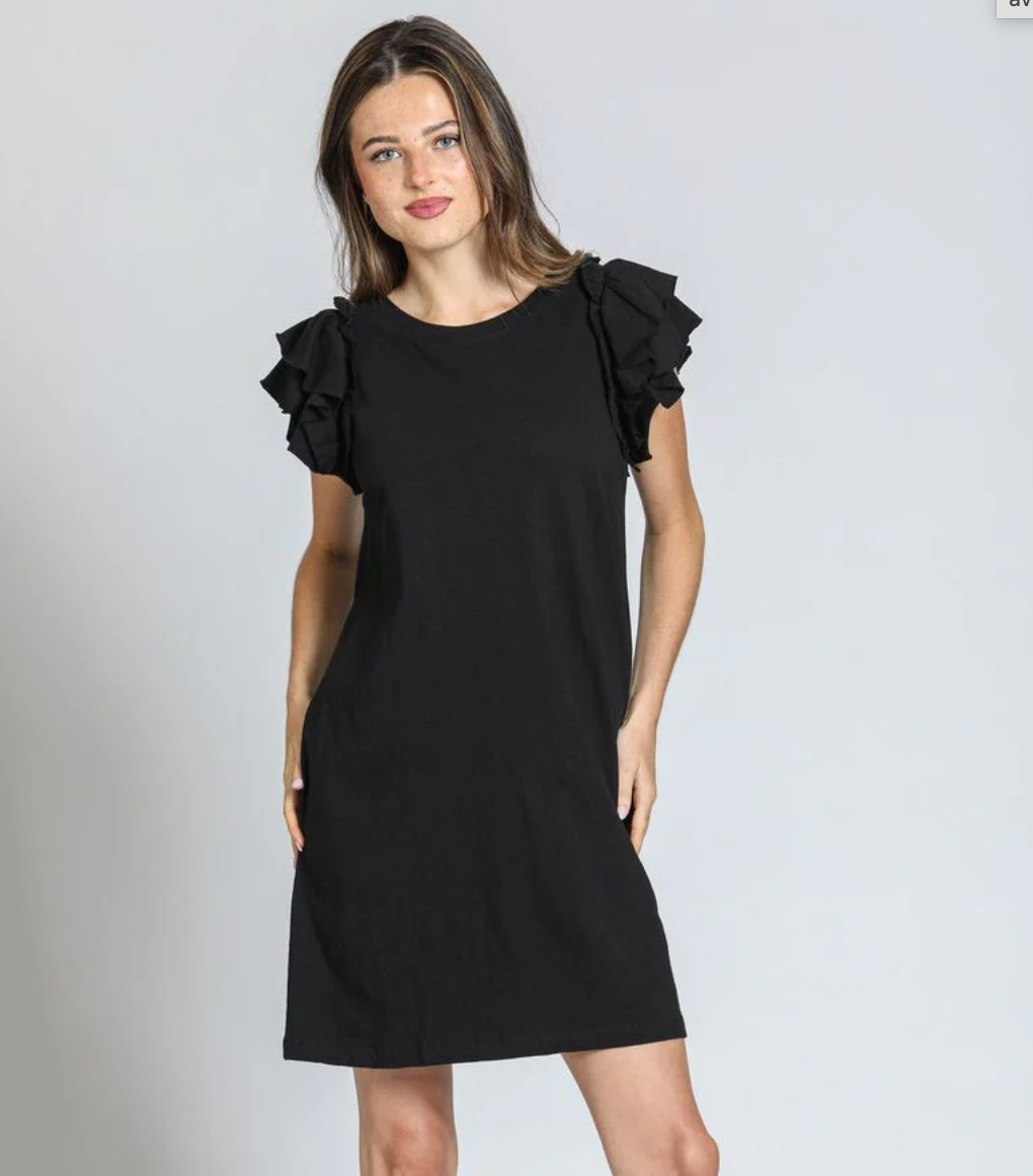 Double Ruffle Sleeve Dress