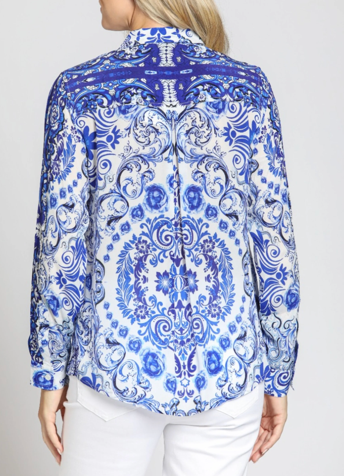 Button Up Top with Roll Up Sleeve