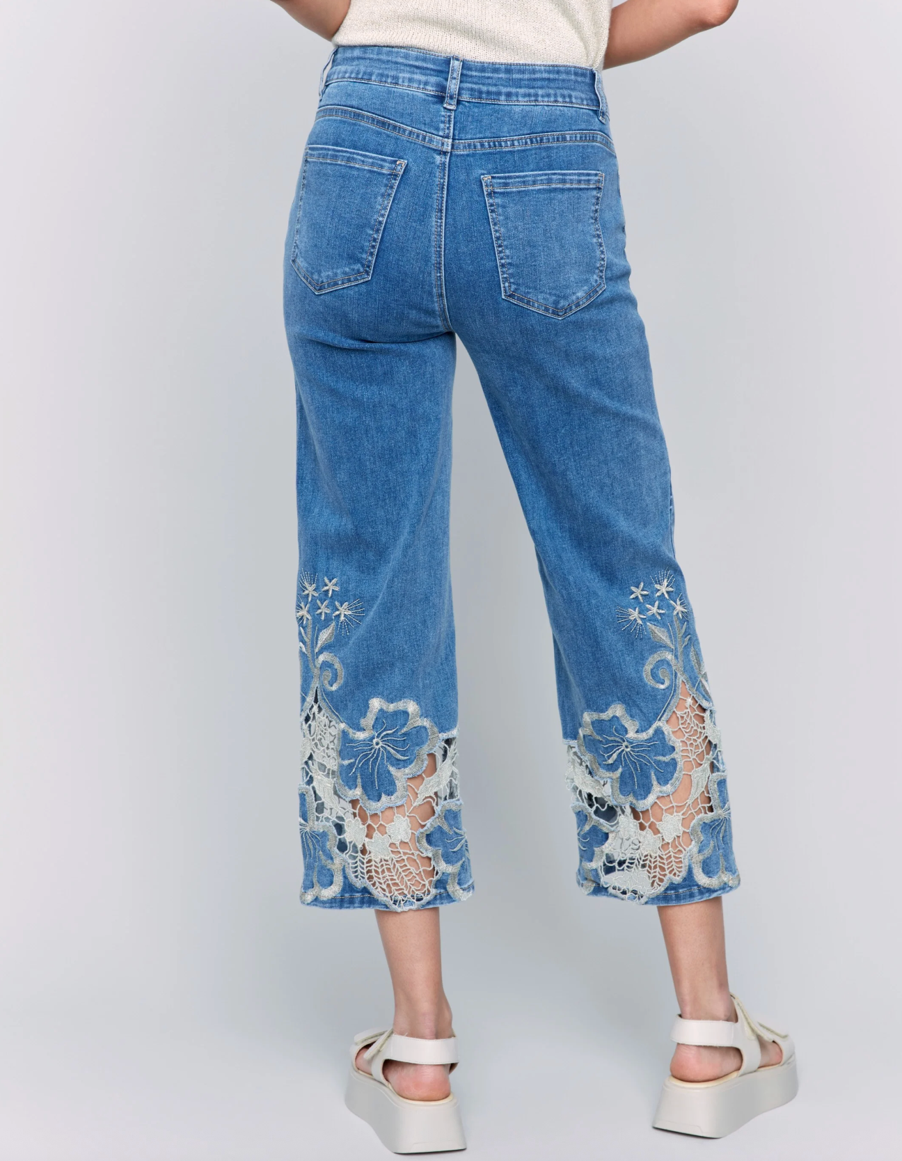 Lace Side Cut Flare Leg Pant