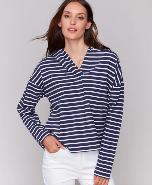 Striped French Terry Hoodie