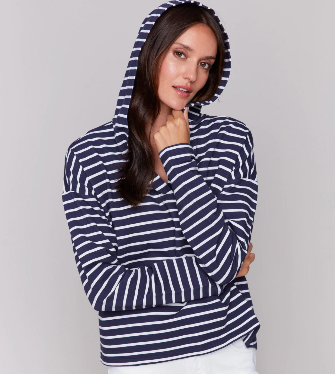Striped French Terry Hoodie