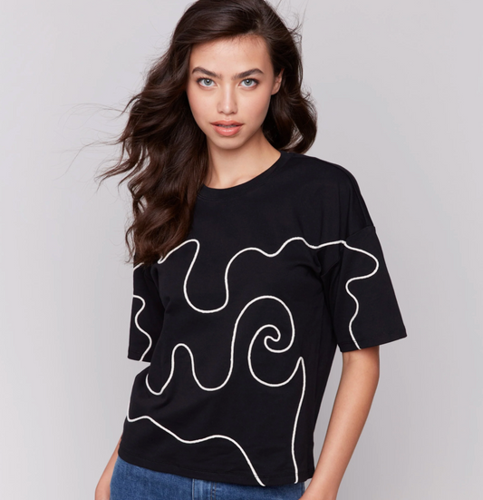 Relaxed Fit T-Shirt with Soutache Detail