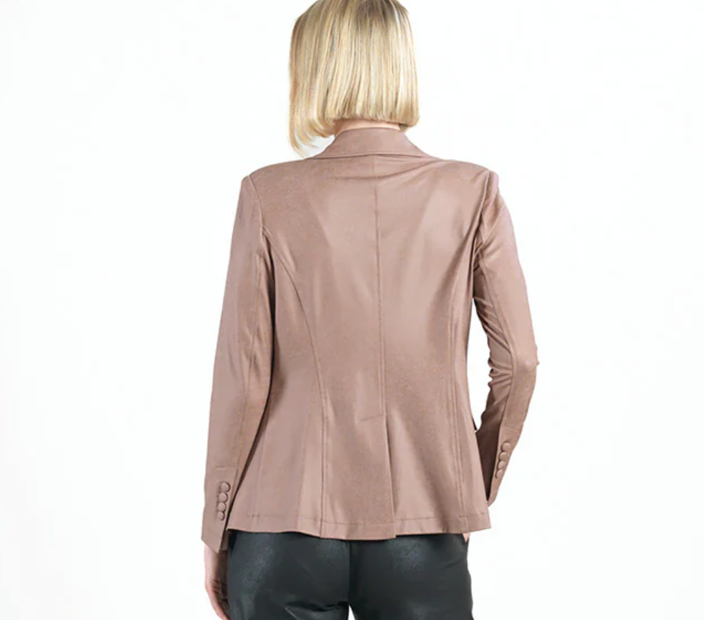 Single Button Notched Collar Blazer