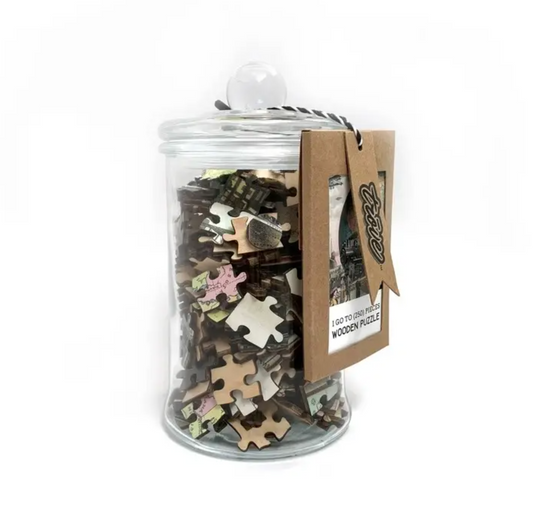Wooden Puzzle in a Jar