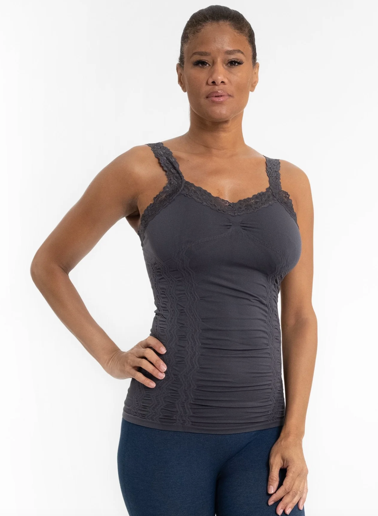 Lace Cami Charcoal
