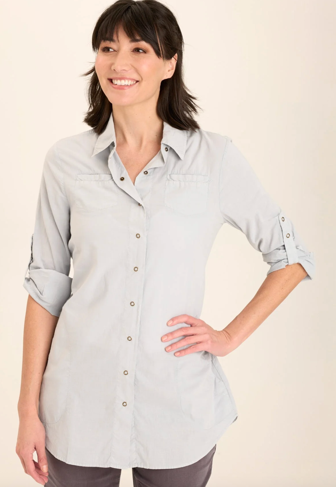 Reporter Button-Down Blouse