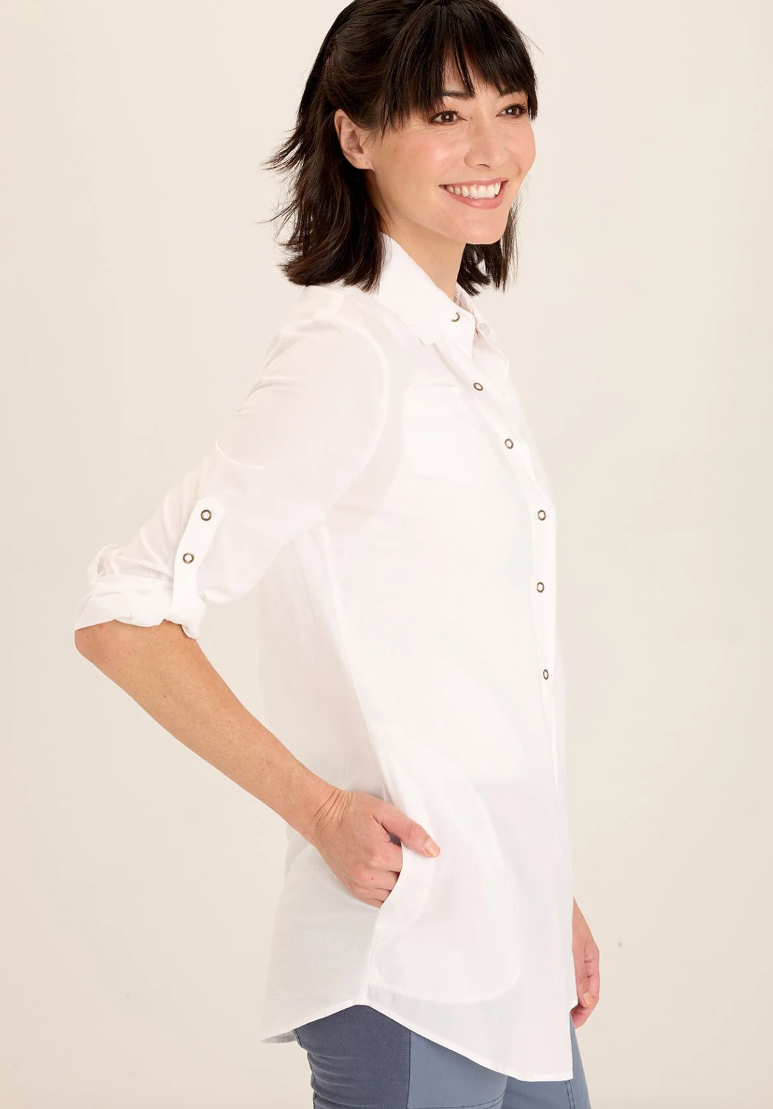 Reporter Button-Down Blouse