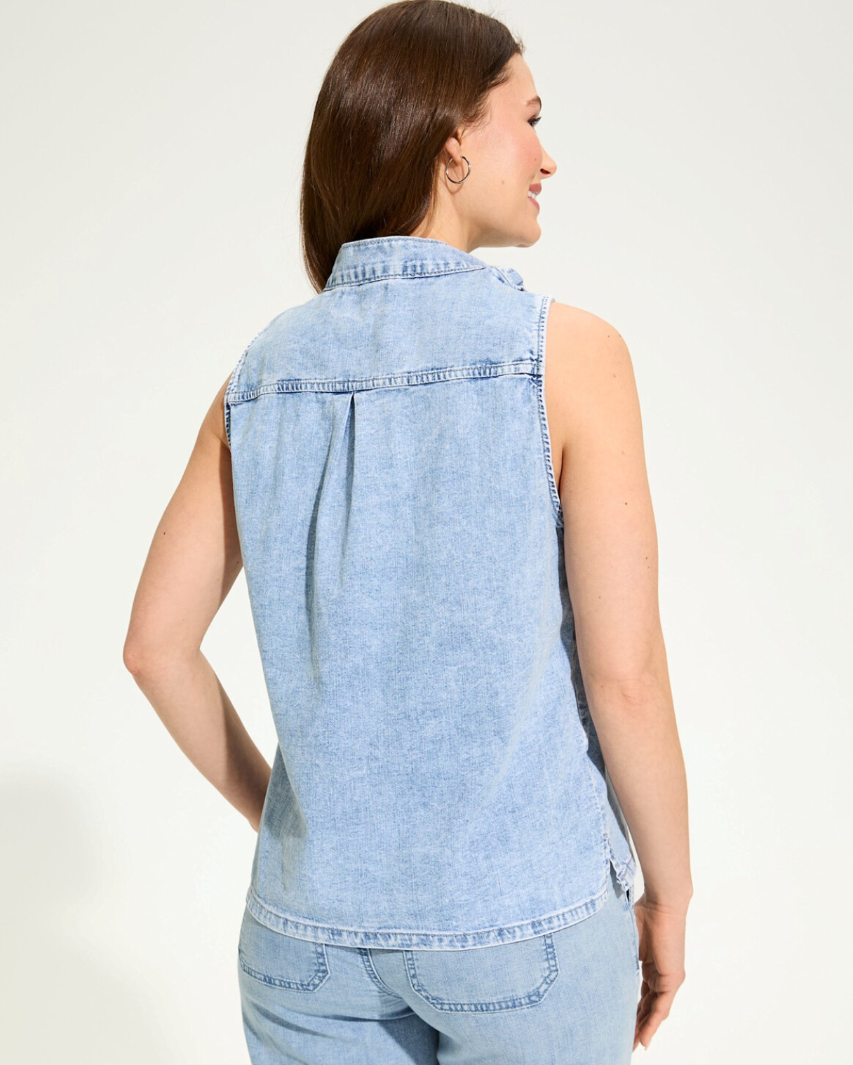 Sleeveless Bow Neck Blouse