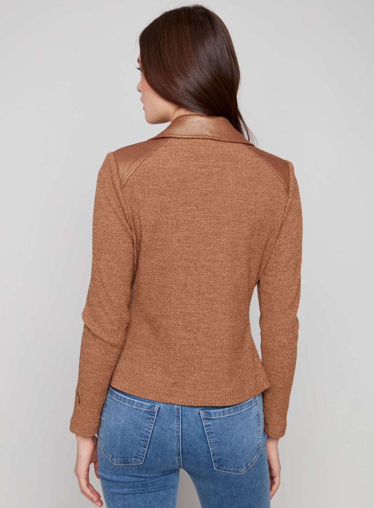 Vintage Faux Leather and Knit Jacket