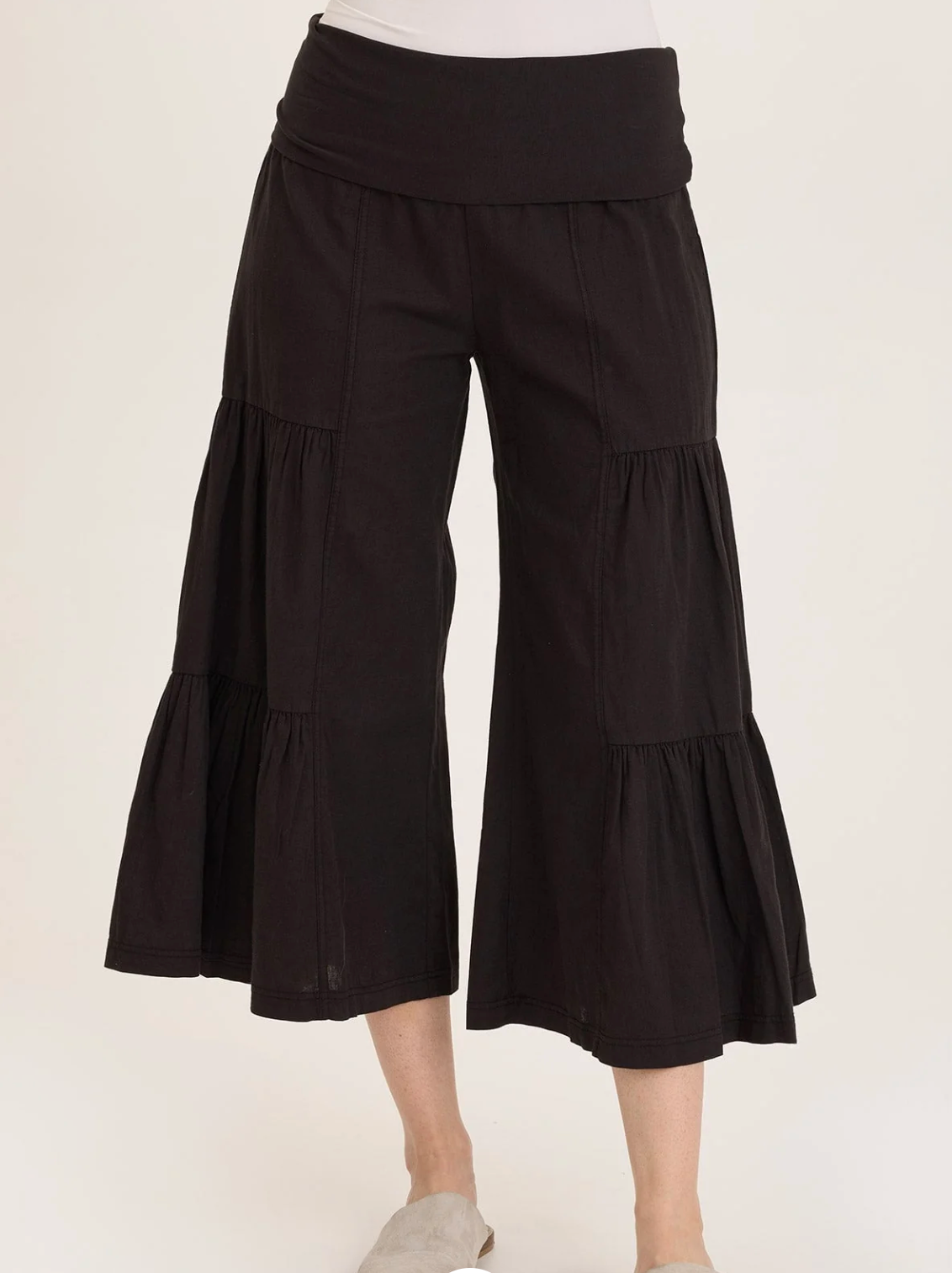 Linen Side Tier Palazzo Pant