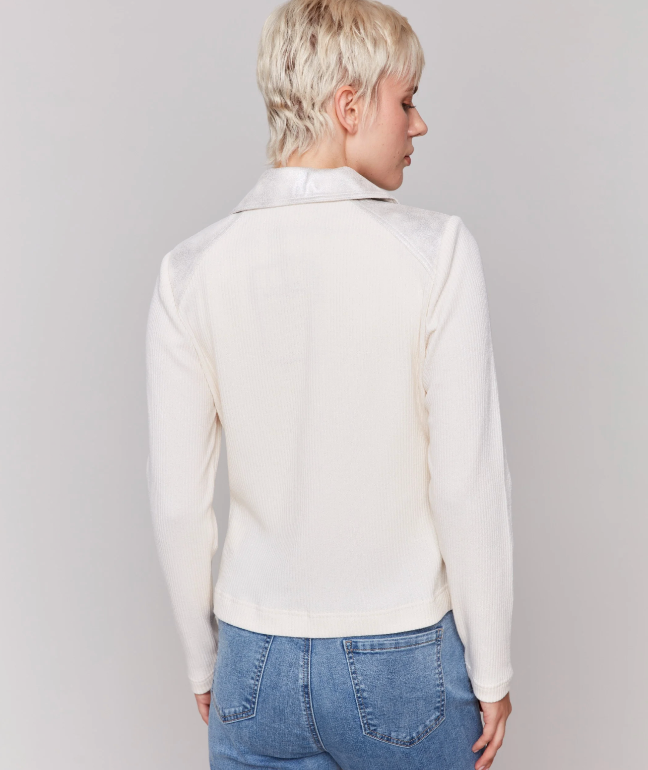 Vintage Faux Leather and Knit Jacket