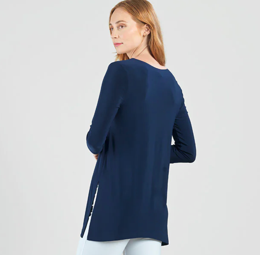 Side Vent Kerchief Hem Tunic