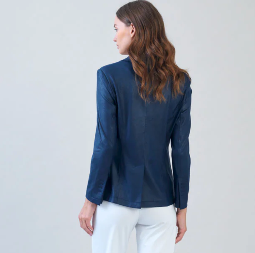 Single Button Notched Collar Blazer