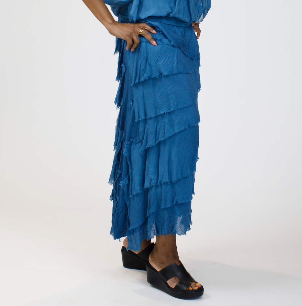 Silk Tiered Skirt
