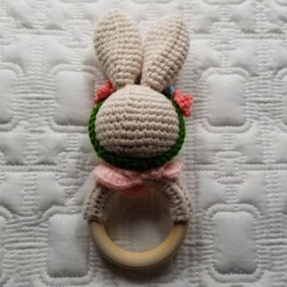 Hand Crochet Rattle Bunny
