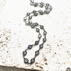 Crystal Layering Necklace in Gunmetal