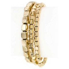 Metal Cubic Beads Stretch Bracelet