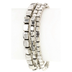 Metal Cubic Beads Stretch Bracelet