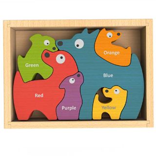 Dog Family Bilingual Color Puzzle