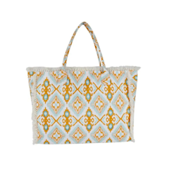 Fringe Edge Boho Printed Tote
