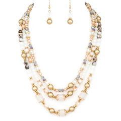Mix Beads Layer Necklace Set