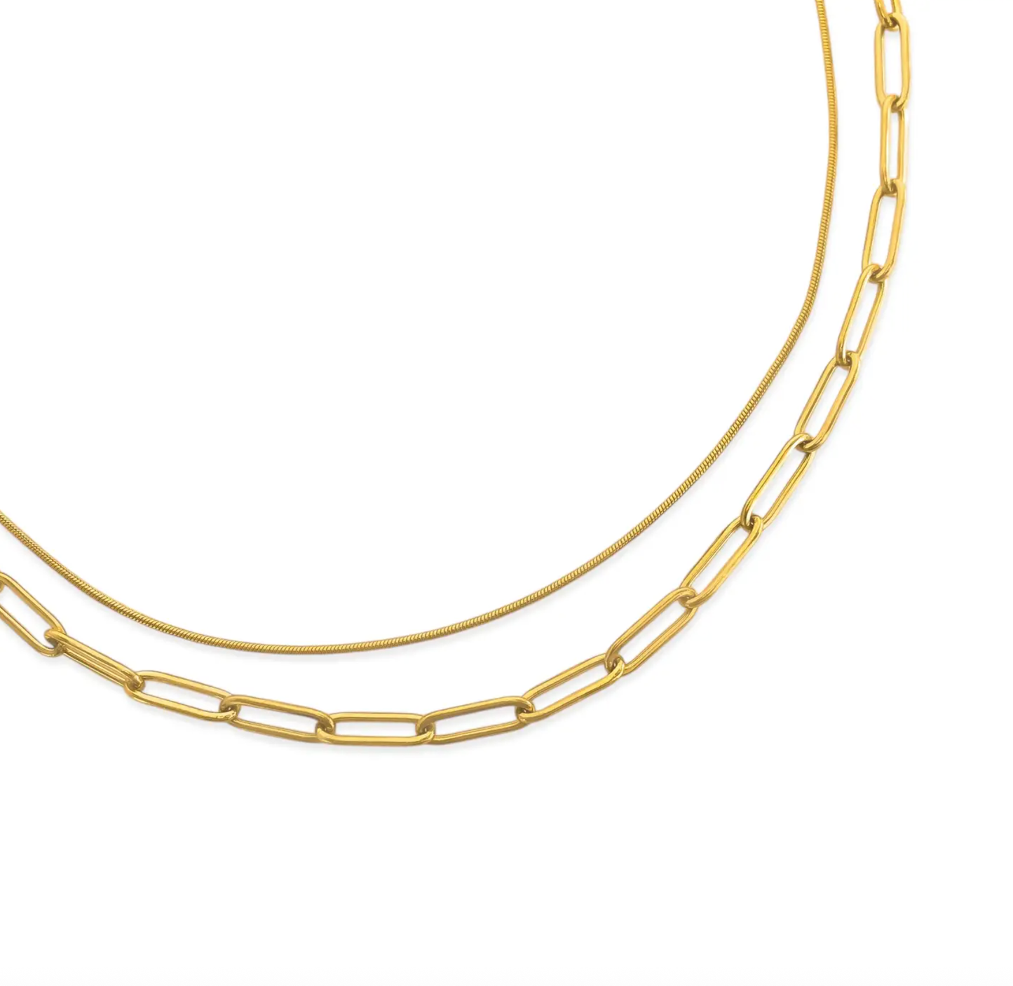 Double Gold Chain Necklaces