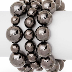Hematite Mixed Pearl Stretch Bracelets set of 3