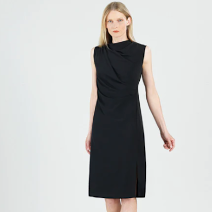 Sleeveless Ruched Soft Knit Midi Dress